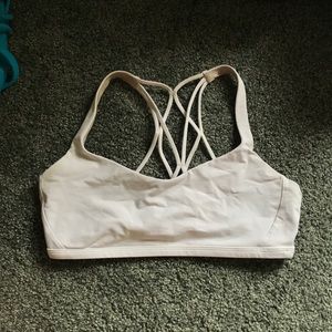 white lulu lemon sports bra. fun back. size 8